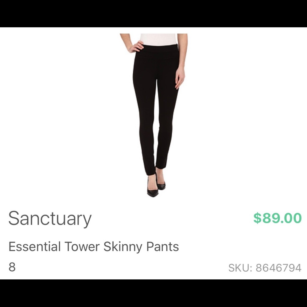 NWT Sanctuary 8 Black Skinny Tower Pant Anthropolo